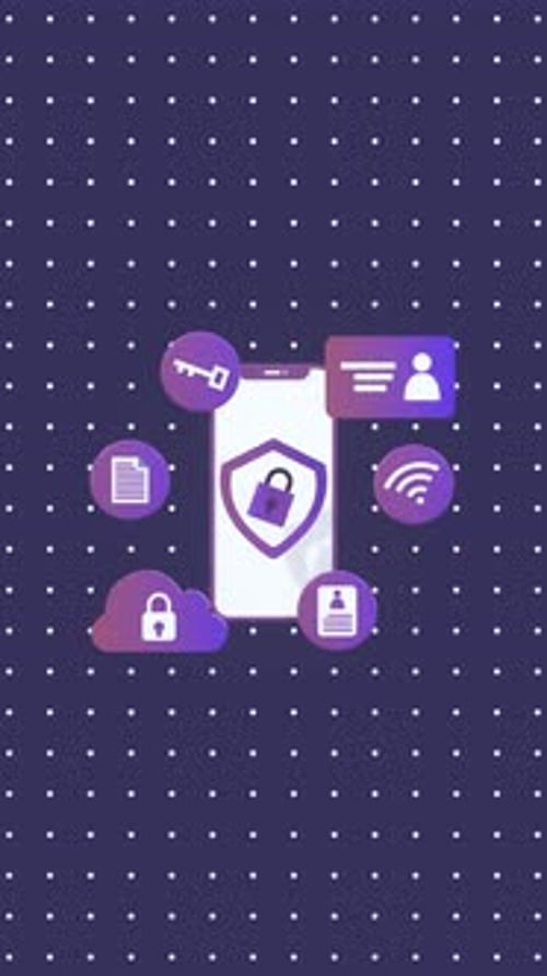 Modern Animated Smartphone Security and Data Icons