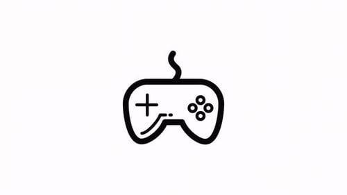 Line Art Video Game Controller Icon Reveal Animation