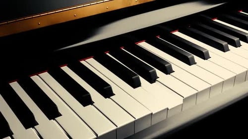 Close-Up of Piano Keys with Dramatic Lighting