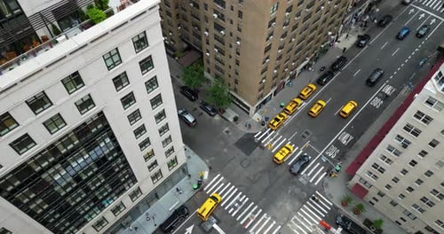 The New York City Traffic, Manhattan, United States (aerial view)