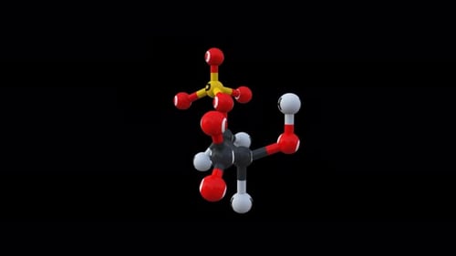 Modelo molecular detallado de la estructura química del fosfoglicerato