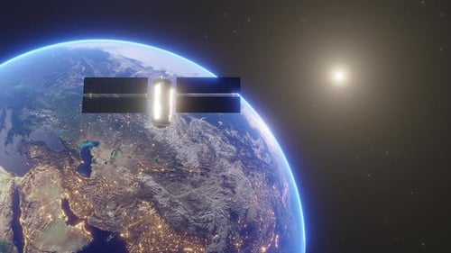 Erde und Satellit 4k