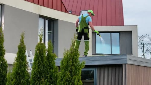 Green Roof Watering Performed by Professional Landscaper
