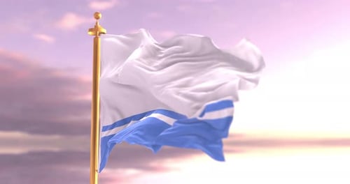 Realistic Waving Flag Animation with Golden Pole