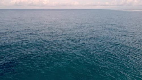 Aerial View on Beautiful Sea Landscape of Calm Ocean Water and Blue Sky Horizon