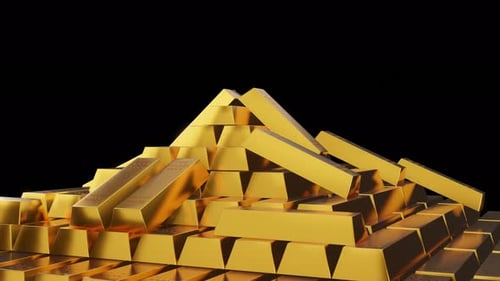 Animated Gold Bullion Bars Stacking Seamlessly
