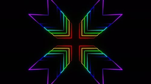 Multicolor Neon Arrows Background Vj Loop In 4K