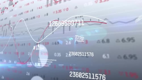 Animation of numbers changing and financial data processing