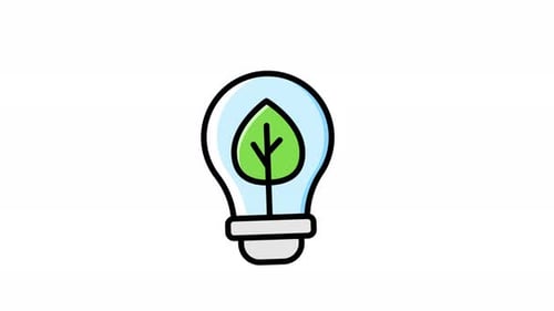 Lightbulb with green leaf inside