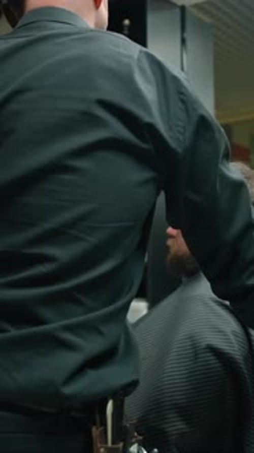 Man Gets Haircut at Modern Barbershop