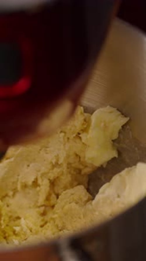 Mixing Butter in Bowl with Kitchen Mixer