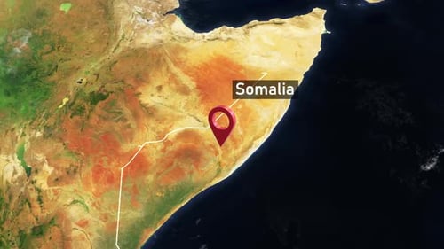 Somalia Country Zoom from Space