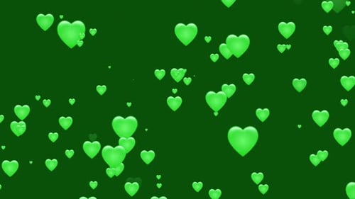 Green Hearts Background