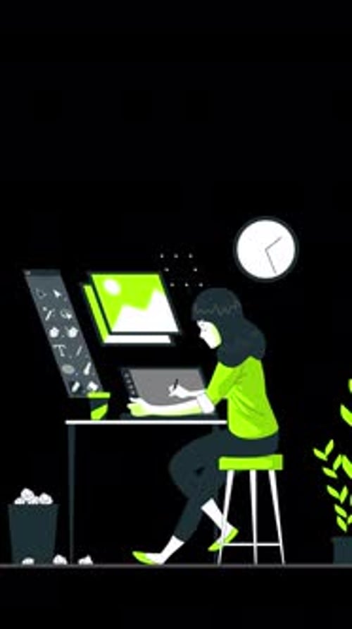 Freelance Designer Vertical Animation Alpha Channel