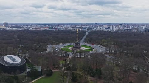 Aerial view of Berlin Victory Column , Germany