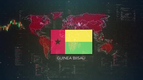 Guinea Biisau Stock Market Chart Background With Flag