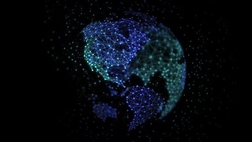 Digital Earth Global Network Technology Rotation Animation