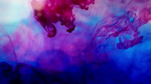 Abstract Ink Swirls of Vibrant Pink, Purple and Blue