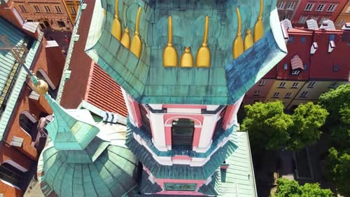 Panoramic aerial view of the city of Warsaw, Poland.