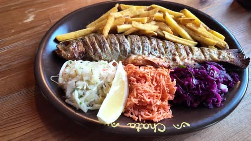 Baked Hosper Trout On A Plate.