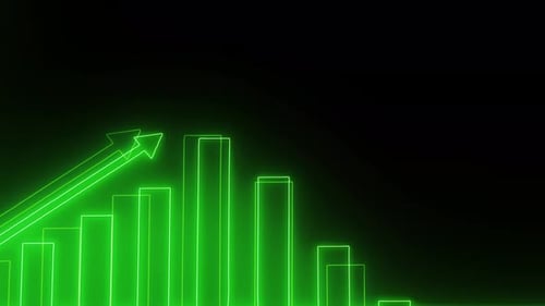 Green Color Neon Business Graph Chart