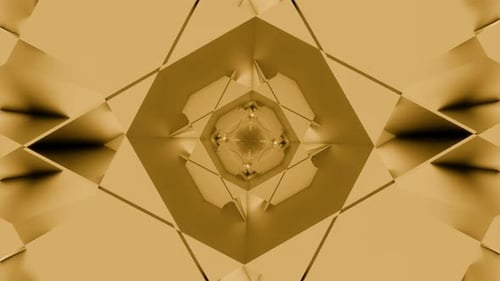 Golden Abstract Geometric Tunnel Background Loop