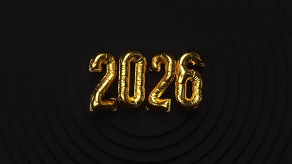 Golden Balloon 2026 Text Animation for New Year Celebrations ...