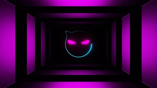 Pink And Cyan Strobe Cat Face Background Vj Loop In 4K