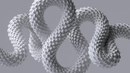 Serpent albinos animé abstrait isolé sur fond blanc.