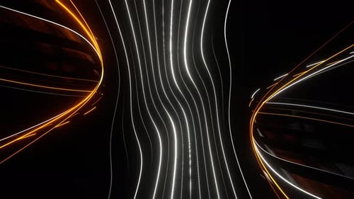 Orange And White Neon Glow Of Changing Rays Background Vj Loop In 4K