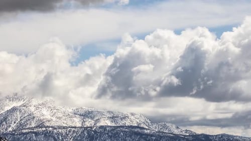 Time lapse of snow covered mountains near Los Angeles