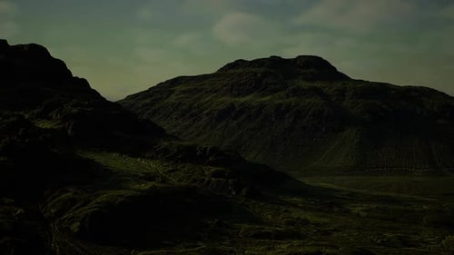 Shadows Drape Rugged Mountain Dusk Cloaks Jagged Volcanic Crest Now