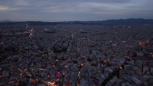 Twilight Cityscape of Athens, Greece