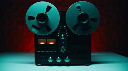 Vintage Reel-to-Reel Recorder Playing Audio
