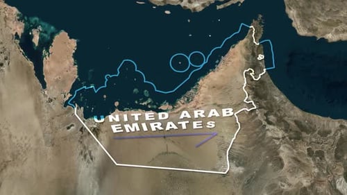 Earth Zoom Reveal to United Arab Emirates Outline