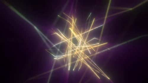 Abstract bright yellow glowing background with flying energy particles