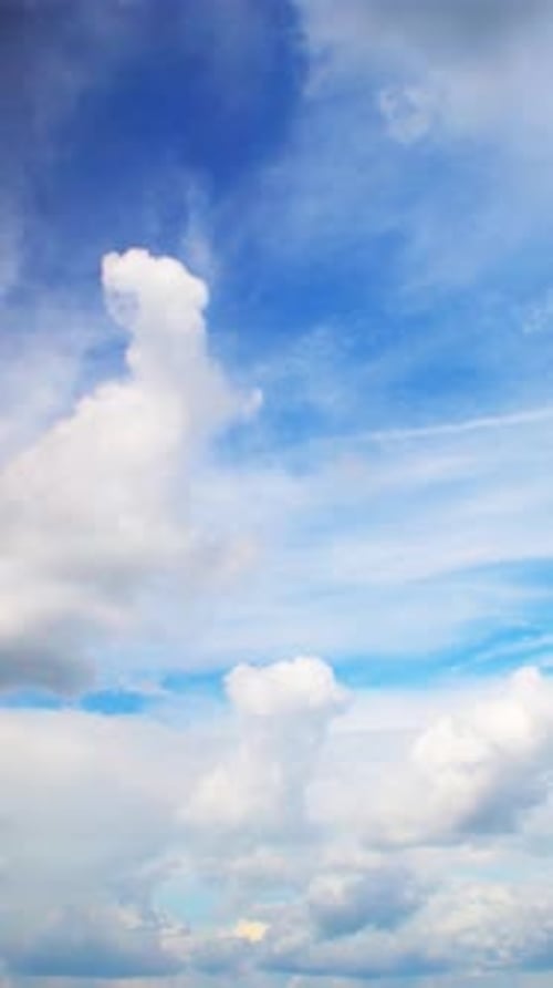 Clouds Time Lapse in Blue Sky Vertical