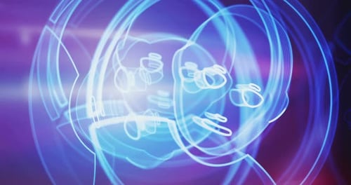 Social media chat and artificial intelligence symbol rotating loop concept