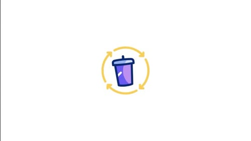 Recycling Bin Icon Animation with Checkmark