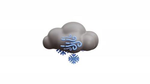 3D Animation Snow Cloud With Wind