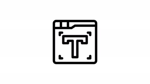 typography line icon animation