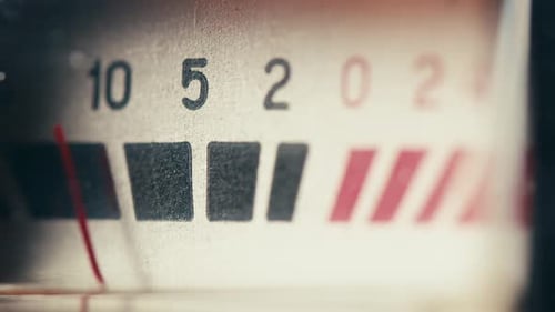 Retro Sound Level Meter Decibel Meter in Studio Vintage Audio Equipment Close Up Magnetic Tape Music