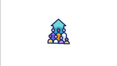 Icono animado de formación de equipos