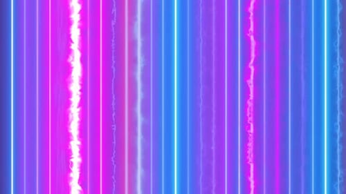 Animated Glowing Neon Blue and Pink Vertical Lines