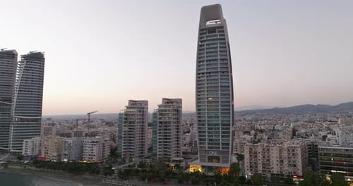 Aerial View Cityscape Sunset Limassol Cyprus