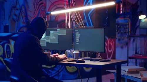 Cybercriminal Departing From Underground Bunker