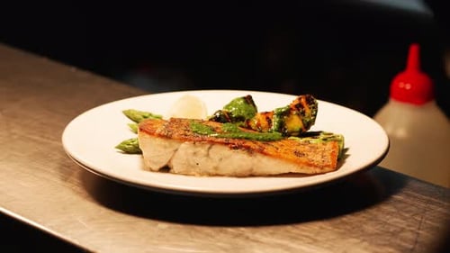Closeup View, Food Waiting To Be Served In Restaurant