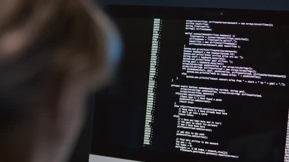 Female Programmer Observing Code Testing, Technology Stock Footage ft ...
