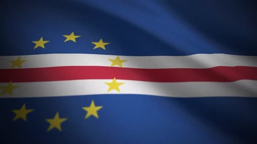 Cape Verde National Flag Seamless Waving Animation