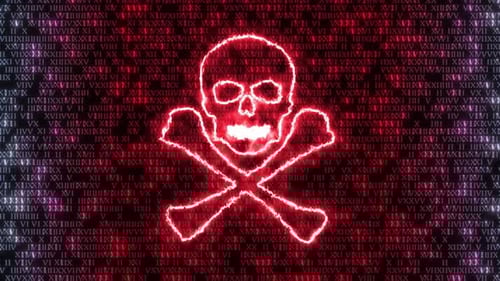 Computer Hacker Background With Running Binary Code, Computer Programing Code Animation With Neon